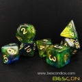 Acrylic Transparent Dice w/ Moonstone Color Changing Glitter